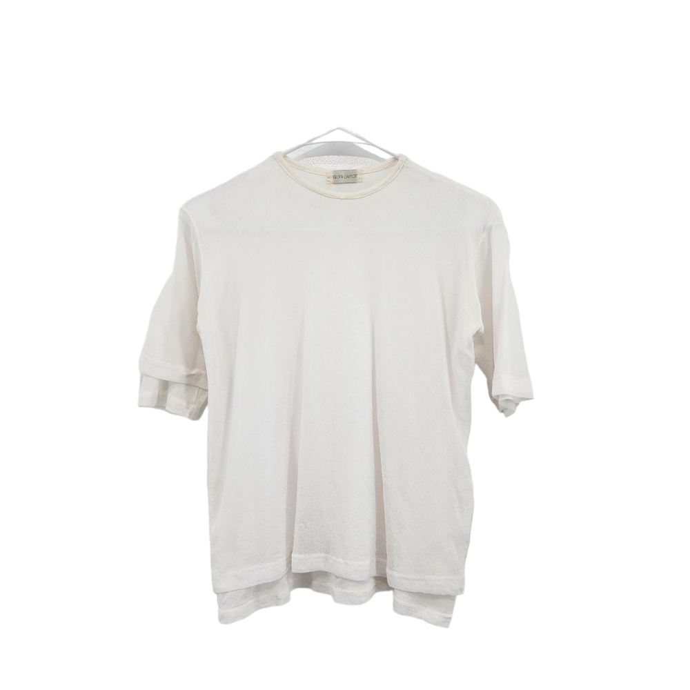 Krista Larson Women's Mesh Overlay Short Sleeves Top - OS